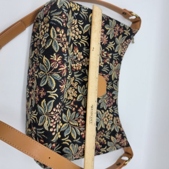 MILLE FLEUR SAUVAGE FRENCH FLORAL TAPESTY COTTON PURSE HANDBAG RARE EUC - Picture 8 of 10